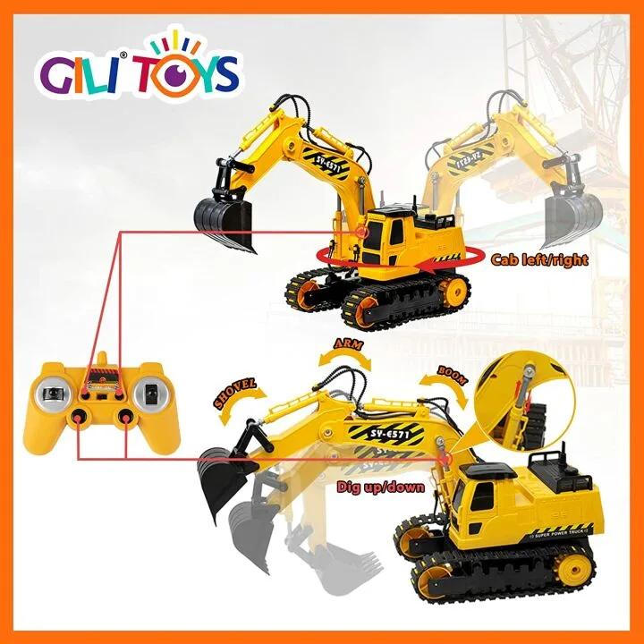 RC Excavator Toy - Remote Control Digger for Kids