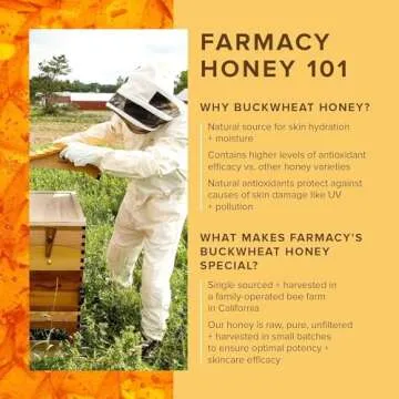 Farmacy Peptide Lip Balm - Lip Smoothie Hydrating Lip Balm with Vitamin C to Visibly Plump + Smooth Lip Lines - Nourishing Lip Treatment with a High-Gloss Finish - Honey Vanilla (10g)