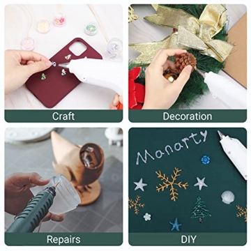 Manarty White Hot Glue Sticks 48 PCS for Crafting