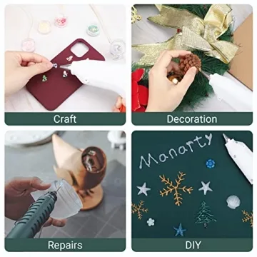 Manarty White Hot Glue Sticks 48 PCS for Crafting