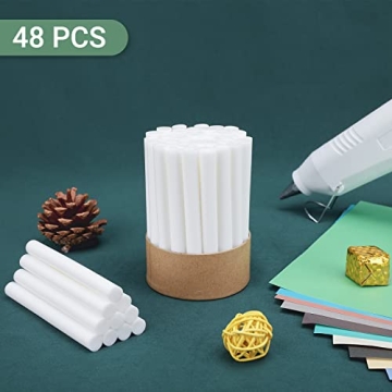 Manarty White Hot Glue Sticks 48 PCS for Crafting