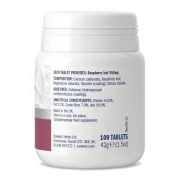 Dorwest Herbs Raspberry Leaf Tablets for Dogs and Cats 100 Tablets