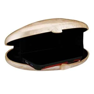 EROUGE Women Evening Pearl Bag Gold Acrylic Clutch Handbag for Evening Wedding Party (Gold)