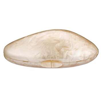 EROUGE Women Evening Pearl Bag Gold Acrylic Clutch Handbag for Evening Wedding Party (Gold)