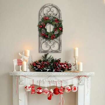 RiteSune Rustic Wood and Metal Wall Decor for Home