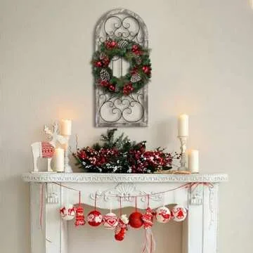 RiteSune Rustic Wood and Metal Wall Decor for Home