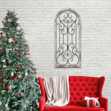 RiteSune Rustic Wood and Metal Wall Decor for Home