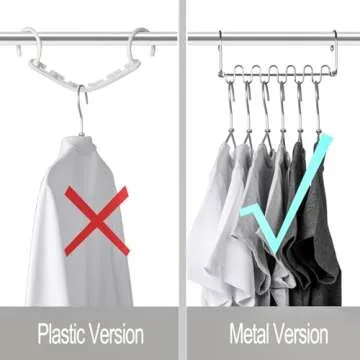KLEVERISE 8 Pack Metal Space Saving Hangers, Stainless Steel Hangers Space Saving for Clothes, Magic Cascading Space Saving Closet Clothing Hanger Organizer Space Saver, College Dorm Essentials