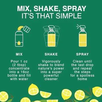 Good Natured Brand All-Purpose Cleaner Concentrate | Multi-Surface Cleaner | Natural Lemon Essential Oil | Multipurpose Cleaner Concentrate All Surfaces | Lemon Love | 8oz makes 128oz