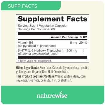 NatureWise 5-HTP 200mg Vegan Supplement for Mood & Sleep Support