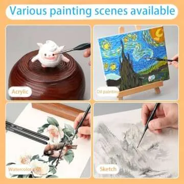 Detail Paint Brushes Set for Tiny Tip Acrylic and Watercolor Painting - Professional Artist Supplies for Warhammer 40k Miniatures and Face Sculpting - Ultra Thin, Extra Fine