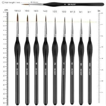 Detail Paint Brushes Set for Tiny Tip Acrylic and Watercolor Painting - Professional Artist Supplies for Warhammer 40k Miniatures and Face Sculpting - Ultra Thin, Extra Fine