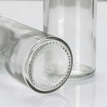 Stainless Steel Lid Glass Spice Jars - 3oz Capacity