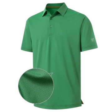 M MAELREG Golf Polo Shirts for Men - Quick Dry Fit, Short Sleeve, Casual Elegance in Green