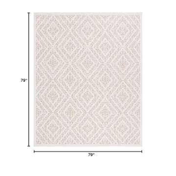SAFAVIEH Martha Stewart Global Collection Outdoor Rug - 6'7" Square, Beige & Brown, Machine Washable...