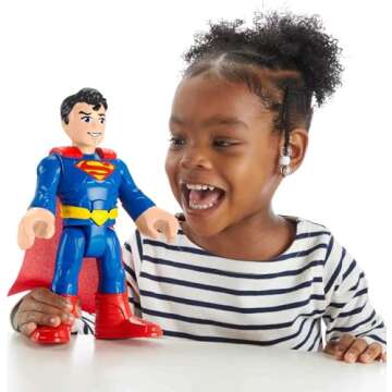 DC Super Friends Imaginext DC Super Friends Superman Xl Toy 10-In Figure with Fabric Cape for Presch...