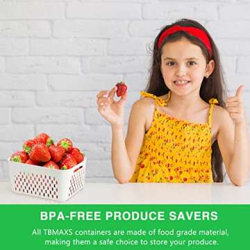 TBMAXS 3 Pack Fruit Storage Containers for Fridge, Produce Saver Vegetable Container with Drain Colanders - Refrigerator Organizer for Lettuce Berry Keepers