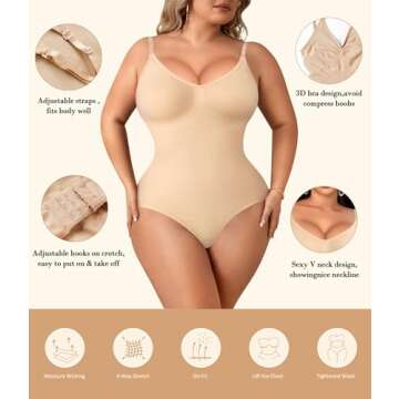 Irisnaya Women Slimming Bodysuit Comfortable Tummy Control
