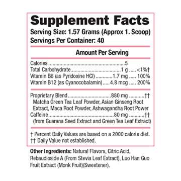 Love Sweat Fitness - Pep Rally Energy Boost | Increase Energy, Clean Natural Caffeine | Green Tea Lemonade | Vegan, Gluten Free, Non-GMO | 40 Servings