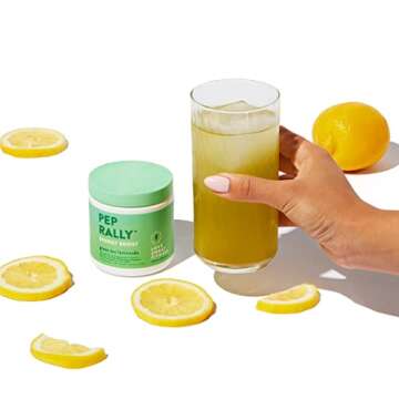 Love Sweat Fitness - Pep Rally Energy Boost | Increase Energy, Clean Natural Caffeine | Green Tea Lemonade | Vegan, Gluten Free, Non-GMO | 40 Servings