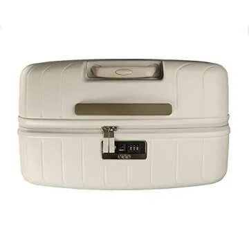 OOO Traveling 30" Durable Hardside Expandable Lightweight Tourister Carry-on Suitcases with Rolling Spinner Wheels, Plastic Travel Luggage bag(Large, Vanilla)