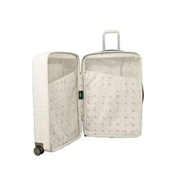 OOO Traveling 30" Durable Hardside Expandable Lightweight Tourister Carry-on Suitcases with Rolling Spinner Wheels, Plastic Travel Luggage bag(Large, Vanilla)