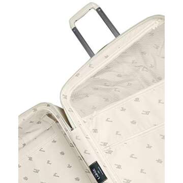 OOO Traveling 30" Durable Hardside Expandable Lightweight Tourister Carry-on Suitcases with Rolling Spinner Wheels, Plastic Travel Luggage bag(Large, Vanilla)