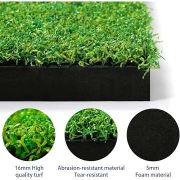 Eapele Golf Mat, Thicken Golf Mats Practice Outdoor Indoor Golf Turf Practice Mat with Alignment Stick Golf Balls Golf Tee, 5×4 ft Golf Swing Mat for Golf Training in Backyard and Garage