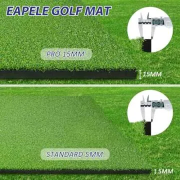 Eapele Golf Mat, Thicken Golf Mats Practice Outdoor Indoor Golf Turf Practice Mat with Alignment Stick Golf Balls Golf Tee, 5×4 ft Golf Swing Mat for Golf Training in Backyard and Garage