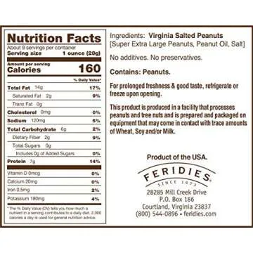 FERIDIES Super Extra Large Virginia Peanuts 9oz Can