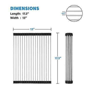 Damita Roll Up Dish Drying Rack Over The Sink Foldable Multipurpose Sink Dish Drying Racks (17.3" x 13")