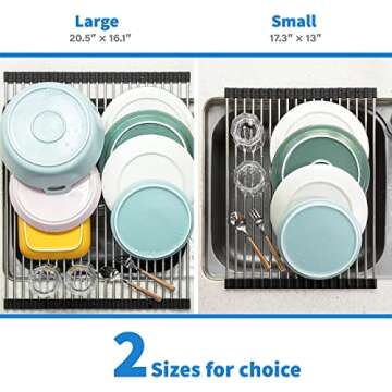 Damita Roll Up Dish Drying Rack Over The Sink Foldable Multipurpose Sink Dish Drying Racks (17.3" x 13")