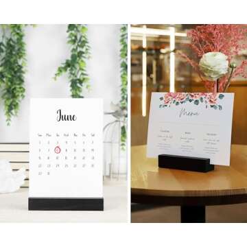 TOROS store 10 Pack Wood Place Card Holder - Black Wooden Table Number Holders , Name Place Cards Stand , Events Party Tabletop Sign Stands , Wedding & Birthday Stands for Photos, Pictures & Postcard