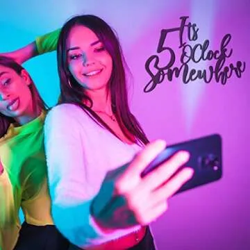 Demissle Metal Bar Decorations for Home It's 5 O'clock Somewhere Wall Decor 10 x 15 Vintage Retro Metal Bar Wall Art Hanging Sign for Home Salon Garage Basement Kitchen(Classic Color)