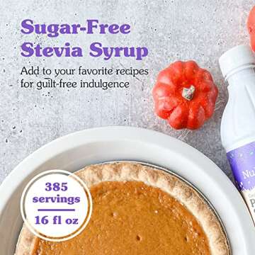NuNaturals Stevia Syrup, Sugar-Free Sweetener, Plant-Based Sugar Substitute, Zero Calorie, Sugar-Free Syrup, Pumpkin Spice, 16 oz