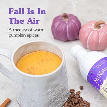 NuNaturals Stevia Syrup, Sugar-Free Sweetener, Plant-Based Sugar Substitute, Zero Calorie, Sugar-Free Syrup, Pumpkin Spice, 16 oz