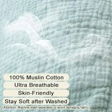 Nursing Pillow Cover,Muslin Cotton,Removable Cover for Breastfeeding Pillows,2-Pack Pillow Covers,Ultra-Soft Baby Nursing Pillow, Fits Newborn Feeding Pillow 22.5IN*18IN (Sage Green & Cream-Coloured)