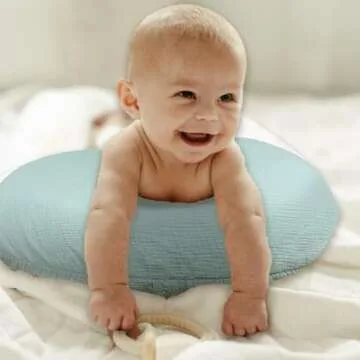 Nursing Pillow Cover,Muslin Cotton,Removable Cover for Breastfeeding Pillows,2-Pack Pillow Covers,Ultra-Soft Baby Nursing Pillow, Fits Newborn Feeding Pillow 22.5IN*18IN (Sage Green & Cream-Coloured)