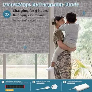 SmartWings Motorized Blinds - 100% Blackout Roller Shades with Smart Home Integration