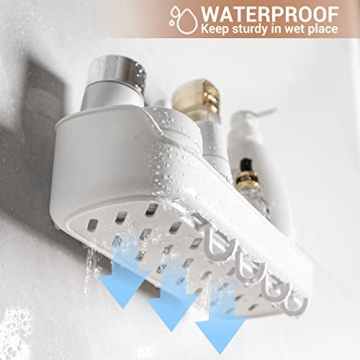 LUXEAR Shower Caddy Suction Cup - No Drilling & Removable Storage Rack