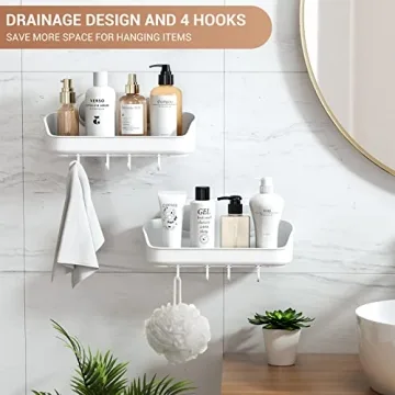 LUXEAR Shower Caddy Suction Cup - No Drilling & Removable Storage Rack