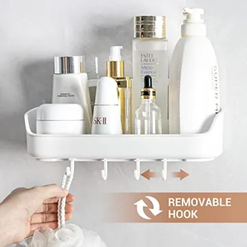 LUXEAR Shower Caddy Suction Cup - No Drilling & Removable Storage Rack