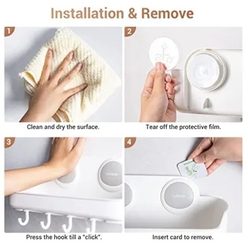 LUXEAR Shower Caddy Suction Cup - No Drilling & Removable Storage Rack