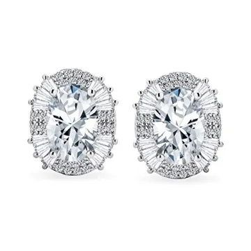 Elegant Art Deco Clip-On Bridal Earrings for Non-Pierced Ears