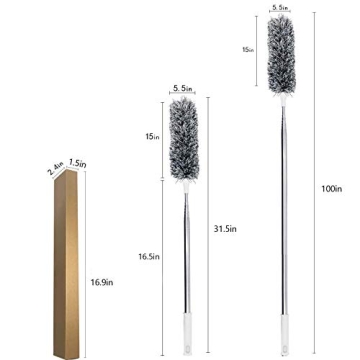 LOMIDA Microfiber Duster with Extendable Pole and Flexibility