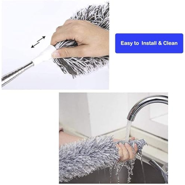 LOMIDA Microfiber Duster with Extendable Pole and Flexibility