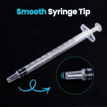 60 PCS 1ml Syringe with Cap for Liquid Measuring