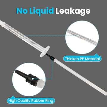 60 PCS 1ml Syringe with Cap for Liquid Measuring