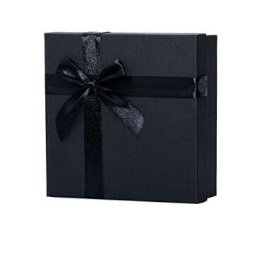 Black Gift Box - 3 Piece Nested Luxury Gift Box Set, Empty Black Gift Boxes with Lids & Ribbon Assorted Sizes Small to Large for Gift Wrapping, Holidays, Bridesmaid & Groomsmen Proposal Gifts, for Him