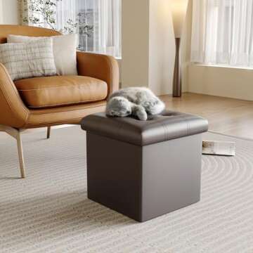 YOUDENOVA 15" Folding Storage Ottoman - Stylish & Functional Cube